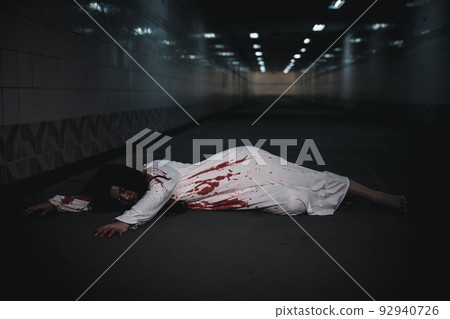 Horror bloodthirsty woman ghost horror she death and scary at night Horror bloodthirsty woman ghost horror she death and scary at night 92940726