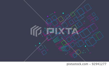 Digital geometric tech elements abstract background Digital geometric tech elements abstract background 92941277