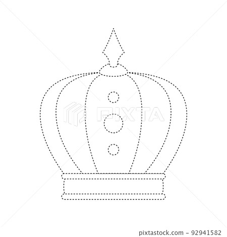Crown tracing worksheet for kids 92941582