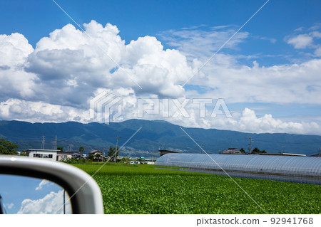 綠色的田野和夏日的天空 綠色的田野和夏日的天空 92941768