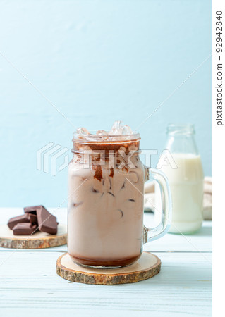 Iced chocolate milkshake drink 92942840