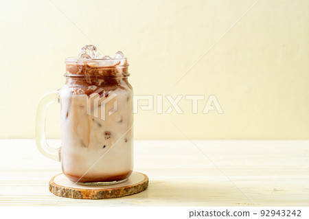 Iced chocolate milkshake drink 92943242