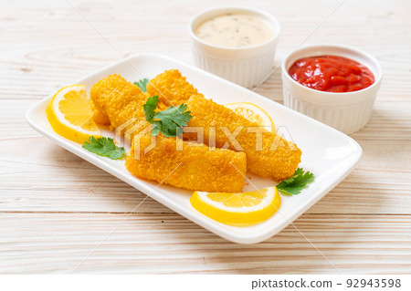 fried fish finger stick or french fries fish 92943598