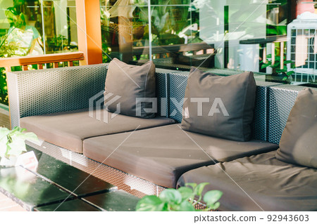 comfortable pillow decoration on sofa at balcony comfortable pillow decoration on sofa at balcony 92943603