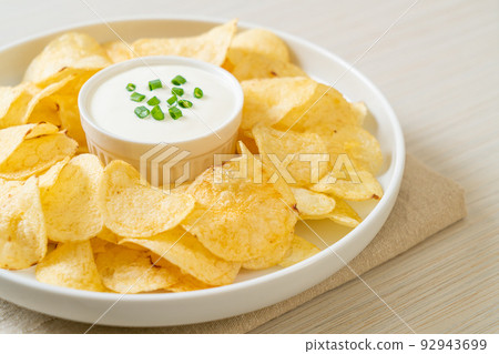 potato chips with sour cream potato chips with sour cream 92943699