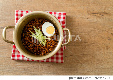 Korean Instant Noodle with Black Bean Sauce (Jajangmyeon or JJajangmyeon) Korean Instant Noodle with Black Bean Sauce (Jajangmyeon or JJajangmyeon) 92943727