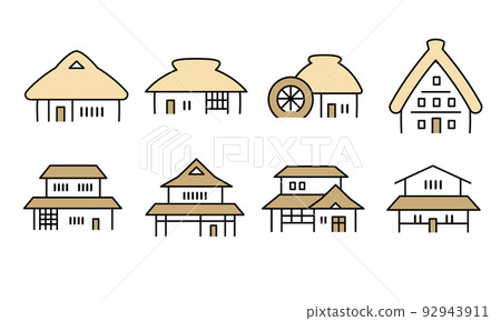 Illustration material of an old folk house. - Stock Illustration ...