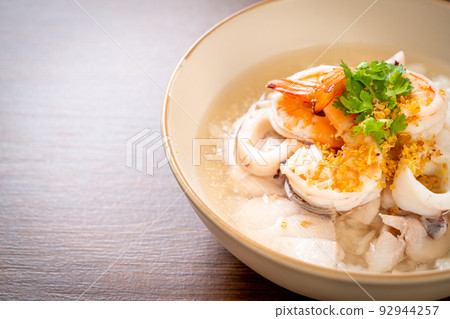 boiled rice soup with seafood boiled rice soup with seafood 92944257
