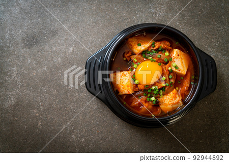 Kimchi Soup with Tofu and Egg or Korean Kimchi Stew 92944892