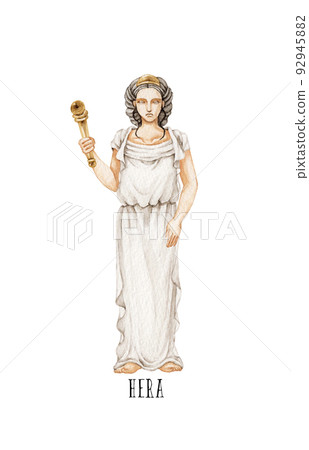 Greek mythology god Hera watercolor illustration 92945882