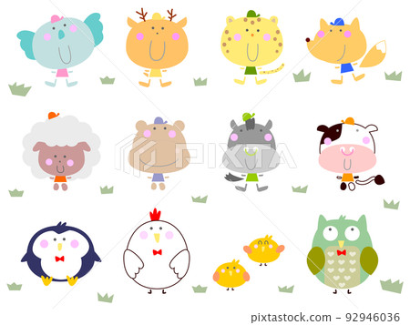Round-faced animals set 02 92946036