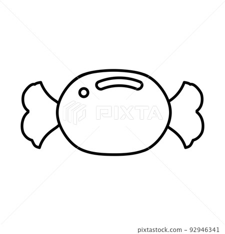 Candy in a wrapper lollipop icon line style isolated vector Candy in a wrapper lollipop icon line style isolated vector 92946341