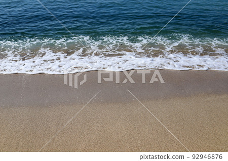 Sandy beach on the Mediterranean Sea in northern Israel. 92946876