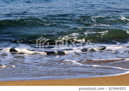 Sandy beach on the Mediterranean Sea in northern Israel. Sandy beach on the Mediterranean Sea in northern Israel. 92946885