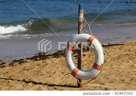 Sandy beach on the Mediterranean Sea in northern Israel. Sandy beach on the Mediterranean Sea in northern Israel. 92947203