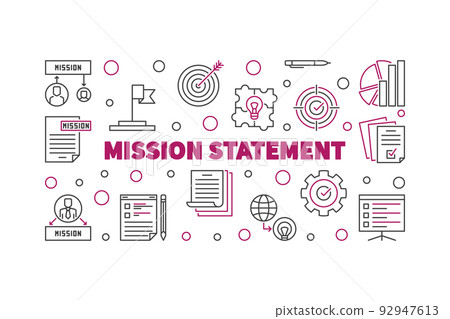 Mission Statement vector outline banner or illustration Mission Statement vector outline banner or illustration 92947613