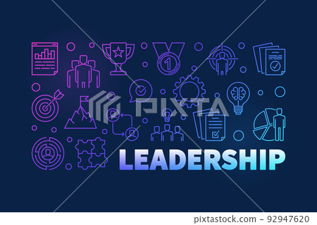 Leadership vector colored horizontal outline illustration Leadership vector colored horizontal outline illustration 92947620