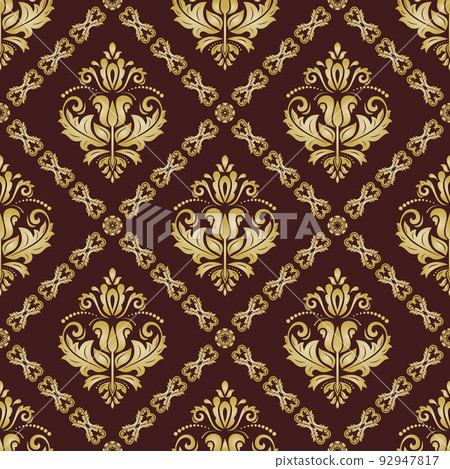 Classic Seamless Vector Fine Pattern With Arabesques 92947817