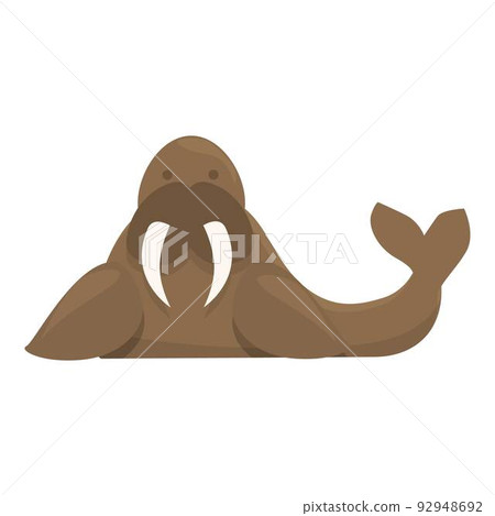 Old walrus icon cartoon vector. Arctic animal. North wild Old walrus icon cartoon vector. Arctic animal. North wild 92948692