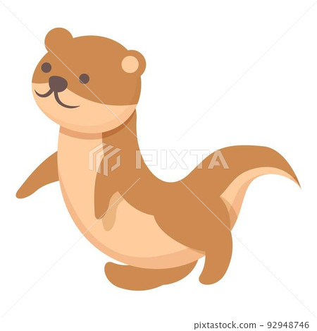 Funny animal icon cartoon vector. Weasel ermine. Cute stoat Funny animal icon cartoon vector. Weasel ermine. Cute stoat 92948746