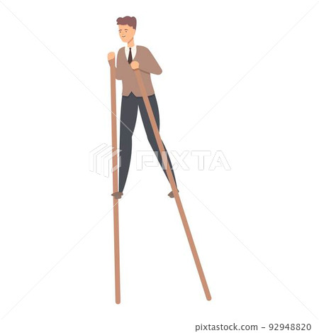 Elegant stilt icon cartoon vector. Circus walker. Street circus Elegant stilt icon cartoon vector. Circus walker. Street circus 92948820