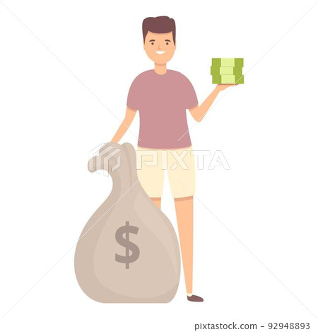 Money bag icon cartoon vector. Save finance. Bank future 92948893