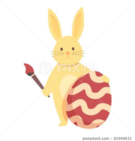 Painter rabbit icon cartoon vector. Easter bunny. Spring animal Painter rabbit icon cartoon vector. Easter bunny. Spring animal 92949015
