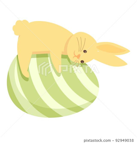 Easter big egg icon cartoon vector. Cute bunny. Card animal Easter big egg icon cartoon vector. Cute bunny. Card animal 92949038