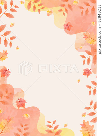 水彩幾何框架液橙秋 92949213