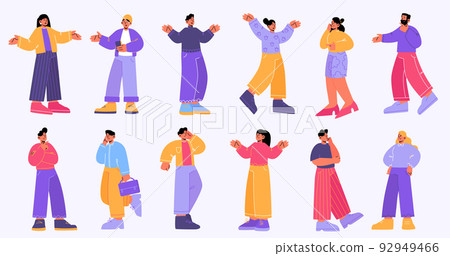 People bewilderment, characters confusion set People bewilderment, characters confusion set 92949466