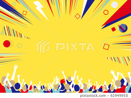 Crowd of excited people Geometric concentration lines 92949958