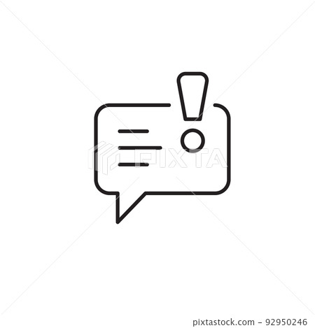 Alert message sign line icon. Caution chat,... - Stock Illustration ...