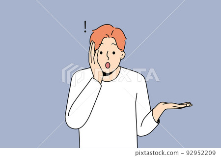 Stunned man shocked by unbelievable news  92952209