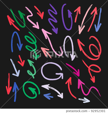 Arrows, different shapes and colors, infographics, signs and symbols 92952301