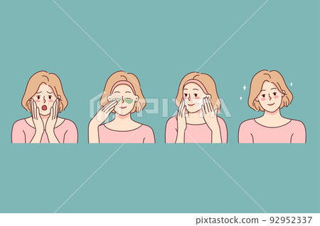 Woman before and after beauty treatment Woman before and after beauty treatment 92952337