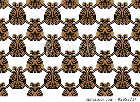 Greek decorative element flower Lotus pattern, greek shape seamless texture Greek decorative element flower Lotus pattern, greek shape seamless texture 92952714
