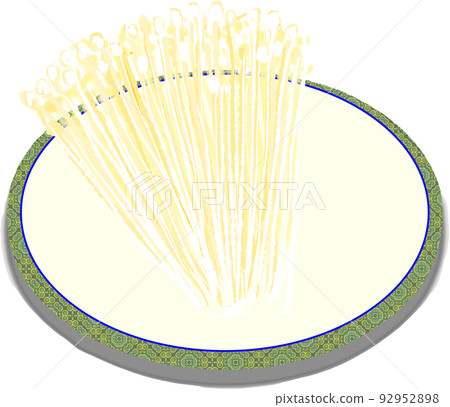 Illustration of enoki mushroom 92952898