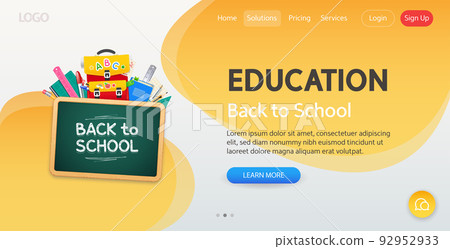 Back to School Yellow Website Template Back to School Yellow Website Template 92952933