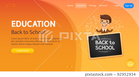 Back to School Website Template with Teacher 92952934