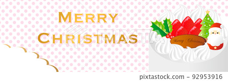 Banner Christmas cake Santa Claus frame background English cute simple illustration material Banner Christmas cake Santa Claus frame background English cute simple illustration material 92953916