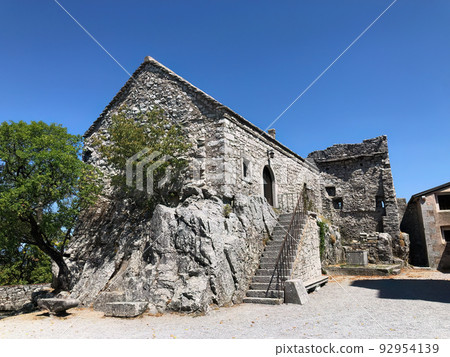 The Sanctuary of Monrupino church, Rocca di Monrupino near Trieste, Friuli-Venezia Giulia, north east Italy. The Sanctuary of Monrupino church, Rocca di Monrupino near Trieste, Friuli-Venezia Giulia, north east Italy. 92954139