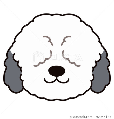 簡單可愛的老英國牧羊犬正面主線圖解 92955187