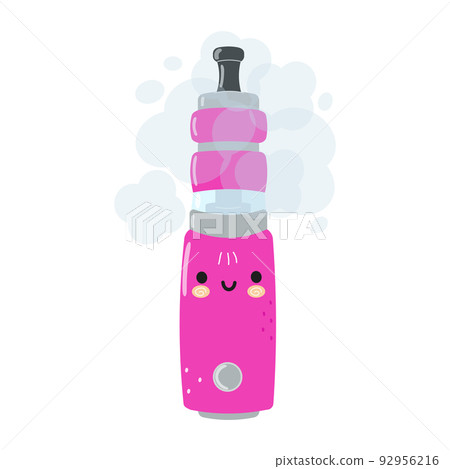 Cute funny vape character. Vector hand drawn cartoon kawaii character illustration icon. Isolated on whte background. Vape character concept Cute funny vape character. Vector hand drawn cartoon kawaii character illustration icon. Isolated on whte background. Vape character concept 92956216