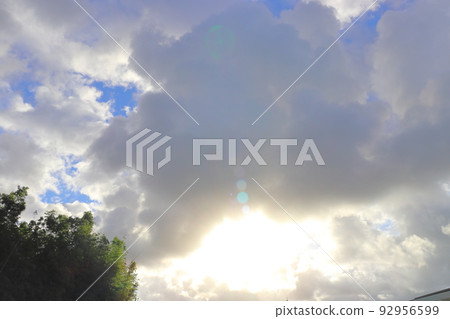 Summer sky cloudy sunlight 92956599