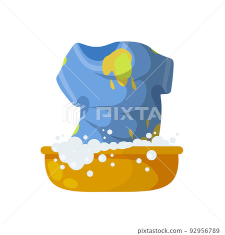 Washing dirty clothes. T-shirt with spots Washing dirty clothes. T-shirt with spots 92956789