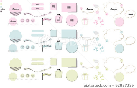 Girly frames, headings, balloons, ribbons Girly frames, headings, balloons, ribbons 92957359