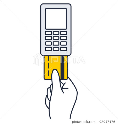 Illustration material to plug into the terminal to pay with a credit card 92957476