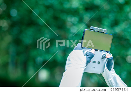 Preparing the drone for flight 92957584