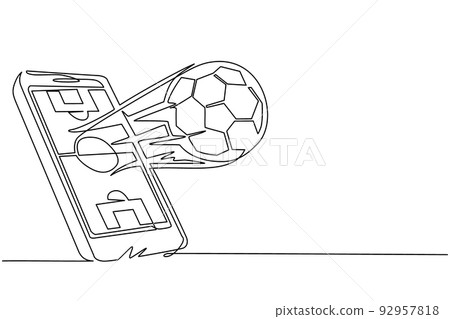 Single continuous line drawing smartphone connected with gamepad and playing  football games. Online football games. Smartphone applications. Mobile  football. One line draw design vector illustration 23863599 Vector Art at  Vecteezy