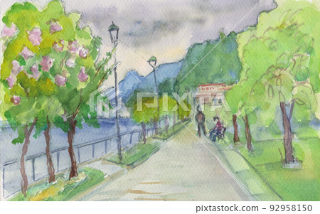 flowering trees in the southern city flowering trees in the southern city 92958150